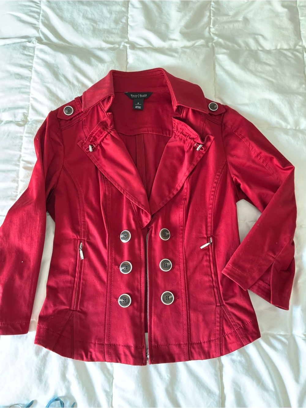 Beautiful Red Structured Jacket Like New - Picture 10 of 10
